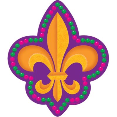 Mardi Gras Fleur De Lis Cutout 7in X 8in Party City