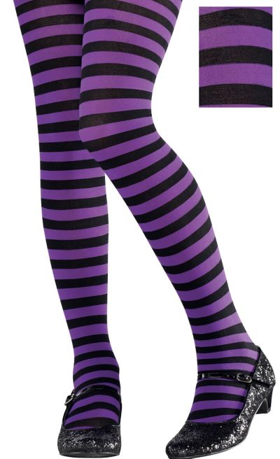 Black and Purple Striped Tights 