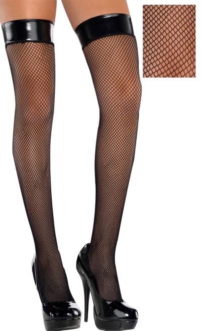 Adult Leather Top Fishnet ThighHig