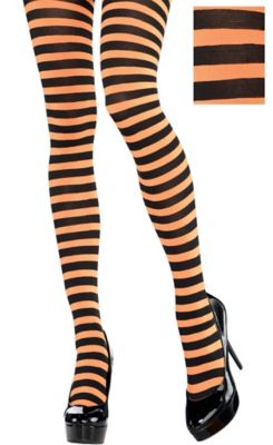 orange and yellow striped tights