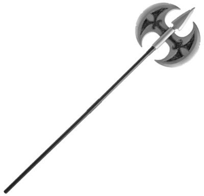 Silver Double-Bladed Axe 12in x 48in | Party City