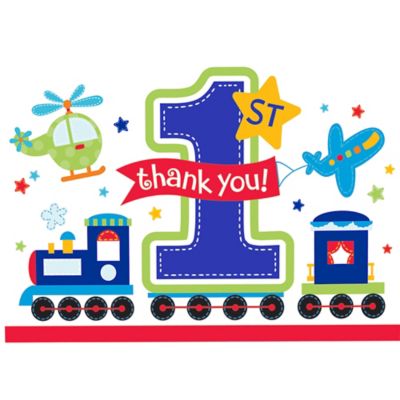 All Aboard 1st  Birthday  Thank You Notes 8ct Party  City 