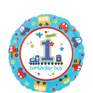 1st Birthday Balloon - All Aboard 17in - Party City