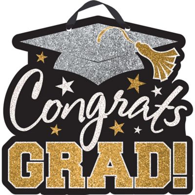 congratulations 2019 gif graduation Glitter Black, Graduation Congrats Gold Grad Sign Silver &