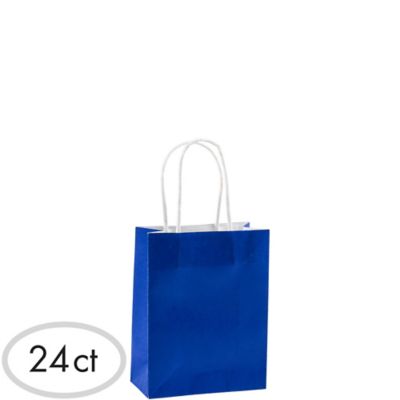 Paper Gift Bags with Handles, Blue Goodie Bags, Party Favor, Teal