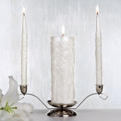 White Damask Unity Candle Set 3pc Party City Canada