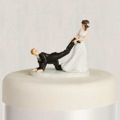 Leg Puller Bride Groom Wedding Cake Topper 4in Party City Leg Puller Bride Groom Wedding Cake Topper 4in Party City