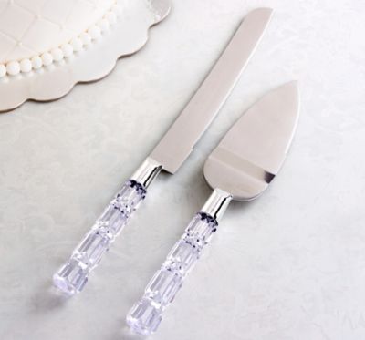 Wedding Cake Server and Knife Set, Personalized Rustic Decor