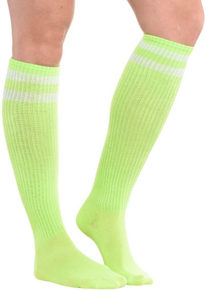 Yellow Stripe Athletic Knee-High Socks