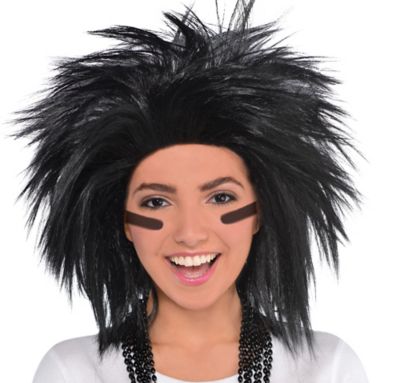 Amscan Crazy Party Wig Costume Black 