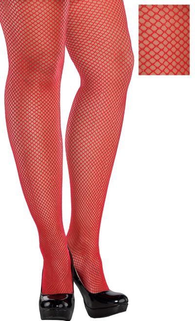 Plus size on sale red fishnet stockings