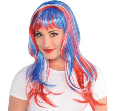 blue party city wig