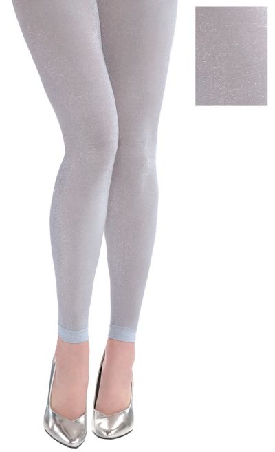 Silver Footless Tights