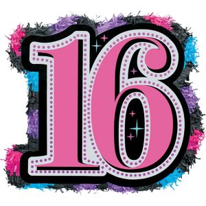 Celebrate Sweet 16 Pinata 17 1/2in - Party City
