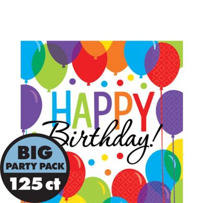  Rainbow  Balloon Bash Birthday  Lunch Napkins 125ct Party  City 