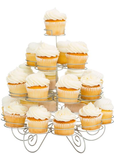 4Tier Silver Wire Cupcake Stand Holds 23  Party City