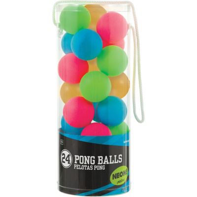 Black Light Pong Neon Balls 24ct Party City