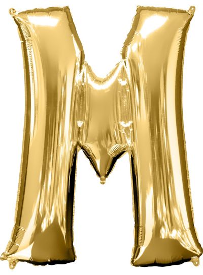 34in Gold Letter M Balloon | Party