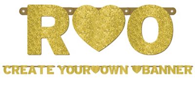 Glitter Gold Letter Banner Kit Party City