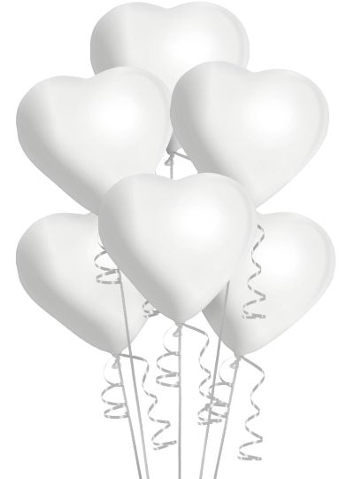 6ct, 12in, Red Heart Latex Balloons