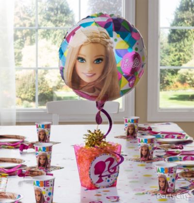 Barbie Centerpiece Kit - Makes 2 | Barbie Party Supplies | Party City