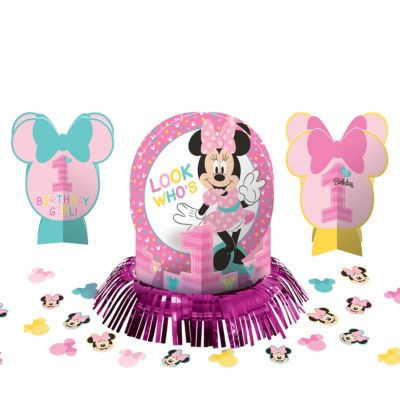 Disney Baby Minnie Mouse 1st Birthday Party Centerpiece confetti Table Decor Kit