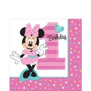1st Birthday Minnie Mouse Lunch Napkins 16ct - Party City