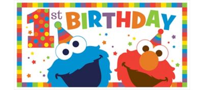 elmo birthday 1st banner