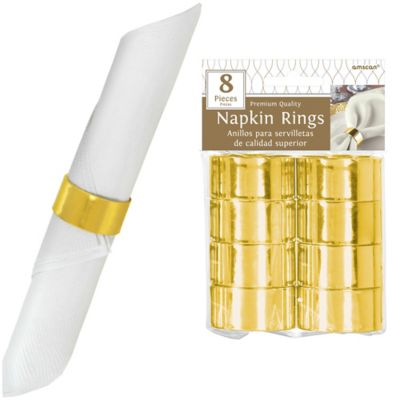 Gold plastic store napkin rings