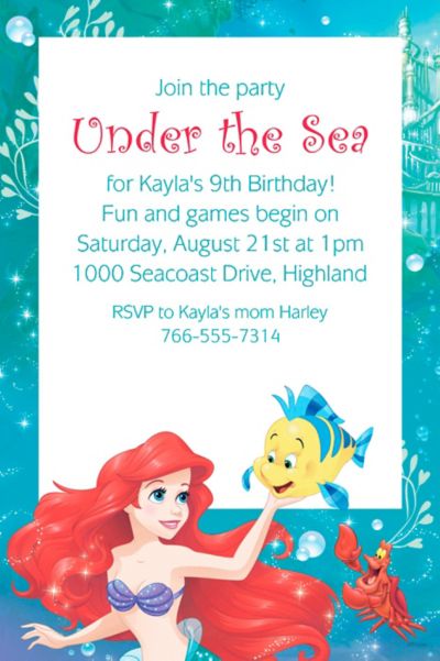 Unique Little Mermaid Invitations 8