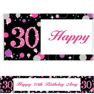 banner pink sparkling celebration custom birthday 60th icon partycity email