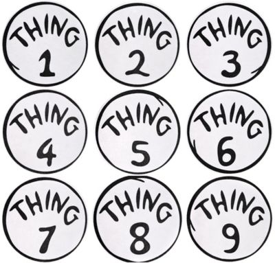 Thing 1 to Thing 9 Iron-On Patches 9ct - Dr. Seuss