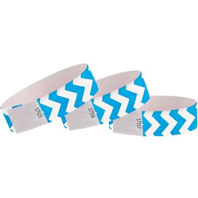 Neon Blue 3/4" Tyvek Wristbands 500 Pck Paper Wristbands For Events Party Supply 