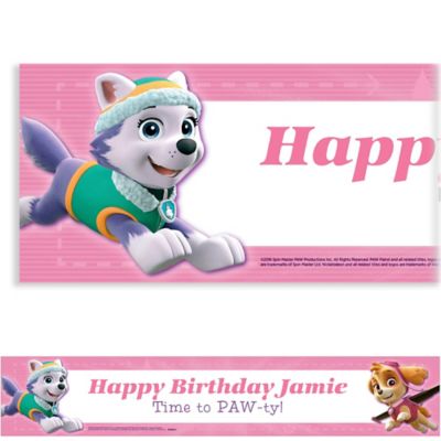 Children Party Banner 2 X Personalised PAW Patrol Skye Birthday Party Banners