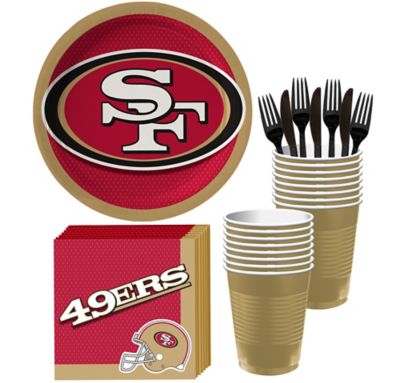 San Francisco 49ers Game Day Party Supplies Kit, Serves 8 Guests 