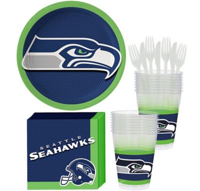 Seattle Seahawks Ultimate Fan Party Supplies Kit, Serves 8 Guests