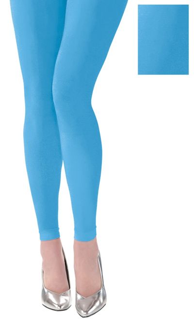 Neon Blue Footless Performance Tights Leggings Style# 1047