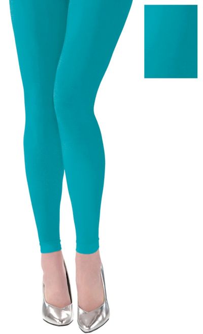  Turquoise Footless Tights - Adult (Pack of 1) - Soft