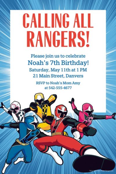 Power Ranger Invitations 6