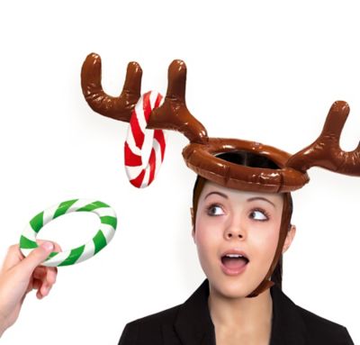 Antler Inflatable Reindeer Antler Hat Ring Toss Game Christmas Party Xmas Kid Gift Toys 