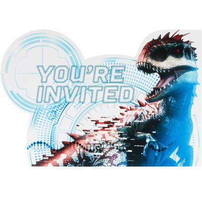 #1 12 Jurassic World Birthday Invitation Cards 12 White Envelops Included 