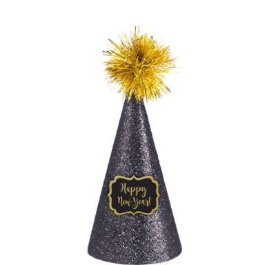 Glitter Happy New Year Party Hat 5in X 9in 