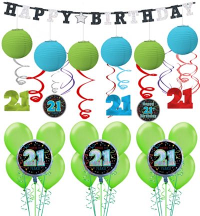 Brilliant 21st  Birthday  Decorating  Kit  with Balloons 