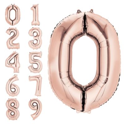 34in Rose Gold Number 0 Balloon | Party 