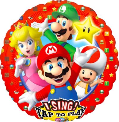 Singing Super Mario Brothers Balloon 28in Party City