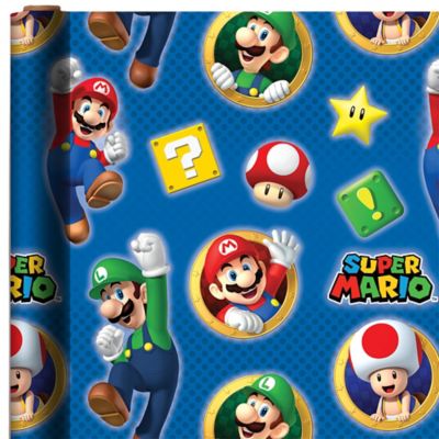 Super Mario Gift Wrap 8ft x 30in | Party City