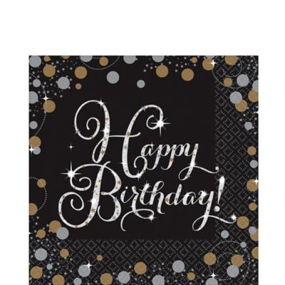 Pack of 16 Stylish Swan Party Happy Birthday Lunch Napkins 