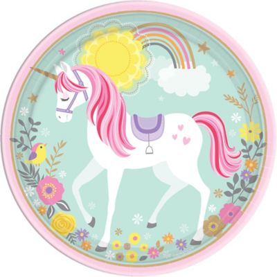 Magical Unicorn  Lunch Plates 8ct Party  City 