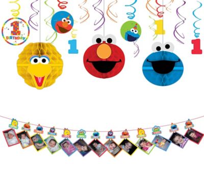 Download 1st Birthday Elmo Decorating Kit Party City