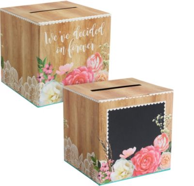 Floral Lace Rustic Wedding Card Holder Box 12in X 12in Party City